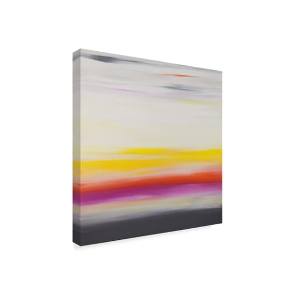Hilary Winfield 'Sunset Yellow Purple' Canvas Art,14x14